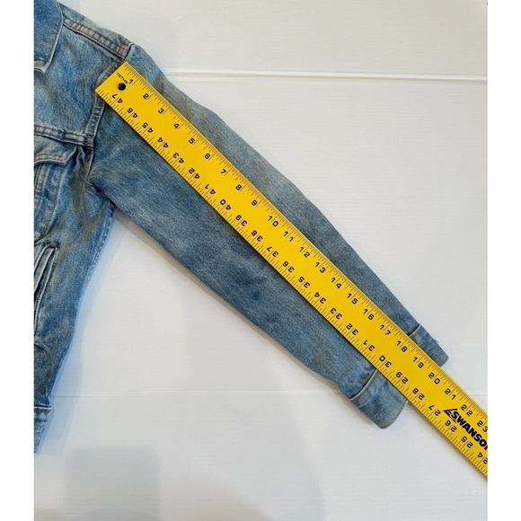 Levi's Strauss Vtg Light Acid Wash Y2K JacketYouth Girls Size 16 with Issues - Picture 8 of 11